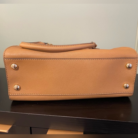 Michael Kors • Brown Hamilton Saffiano Leather Satchel - Picture 8 of 9